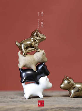 表白节日情人节七夕创意爱意表达萌狗景德镇陶瓷桌面家居饰品摆件