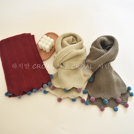 可儿妈超洋气的小孩子毛球围巾韩国儿童围巾男童女童新年围脖围巾