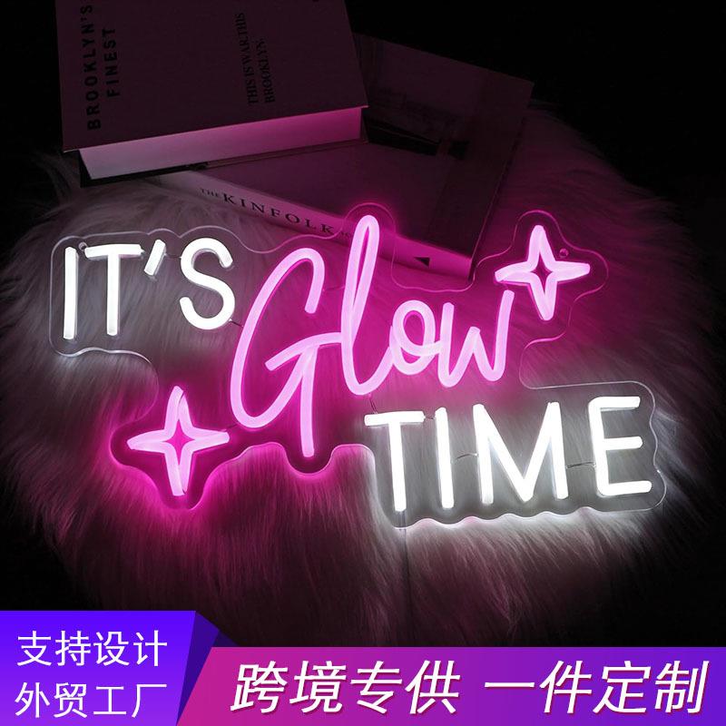 跨境创意LED霓虹灯字母发光灯节日氛围灯室内外亚克力板霓虹灯