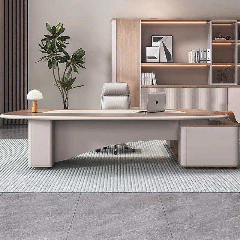 老板桌实木简约现代桌椅组合高级大班台总裁桌领导轻奢办公桌