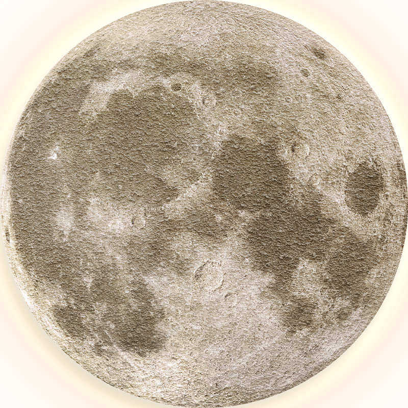 发壁画画月球墙面卧室装饰画肌理画床头客厅光灯圆形挂画背景玄关