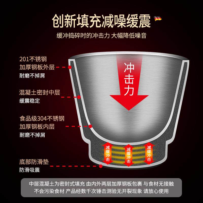 手动捣药器304不锈钢碾碎生姜蒜泥器蒜臼研磨钵捣碎器带盖捣蒜器