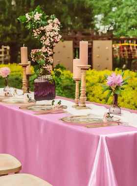 Rectangle Tablecloth Satin Table Cloth Bright Smooth White P