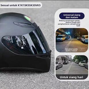 适用于AGVK1头盔极光黑镜片防晒挡风K1S镜面K3SV K5S日夜通用副厂