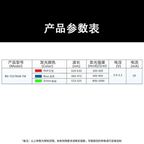 2*5*7MM方形四脚全彩RGB共阴/共阳/雾状/透明直插件LED指示灯珠