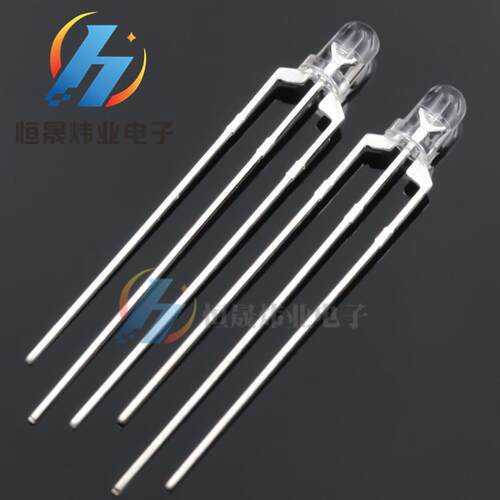 LED灯珠 F3红黄双色灯 透明3mm红黄双色共阴共阳 高亮发光二极管