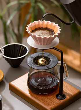 【严大胡子】手冲咖啡家用山文62折纸冰球无托V60滤杯托无底杯架