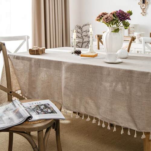 正品棉麻布艺茶几电盖巾文艺复桌布视柜北欧用流古苏餐桌台布家长