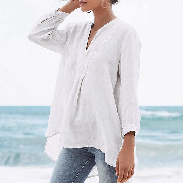 color all sleeves split long back short front color solid