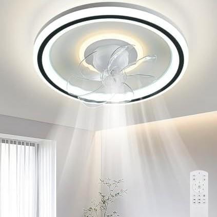风扇LED灯客厅餐厅卧室现代简约隐形全光谱吊扇灯家用隐形吊扇灯
