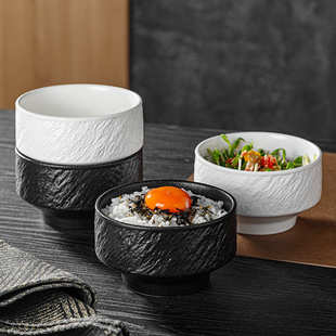 碗家用陶瓷碗餐厅创意轻奢高颜值米饭碗甜品碗陶瓷餐具轻奢风 日式