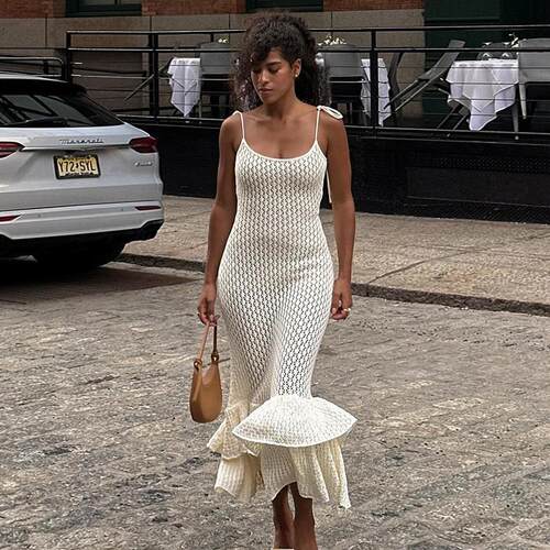 Women'S Sexy Slim-Fit Beach Cover-Up Dress Summer Vacation