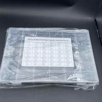 36种容值(0.1uf-2200uf)1000uf 25V35V插件铝电解电容器盒960PCS