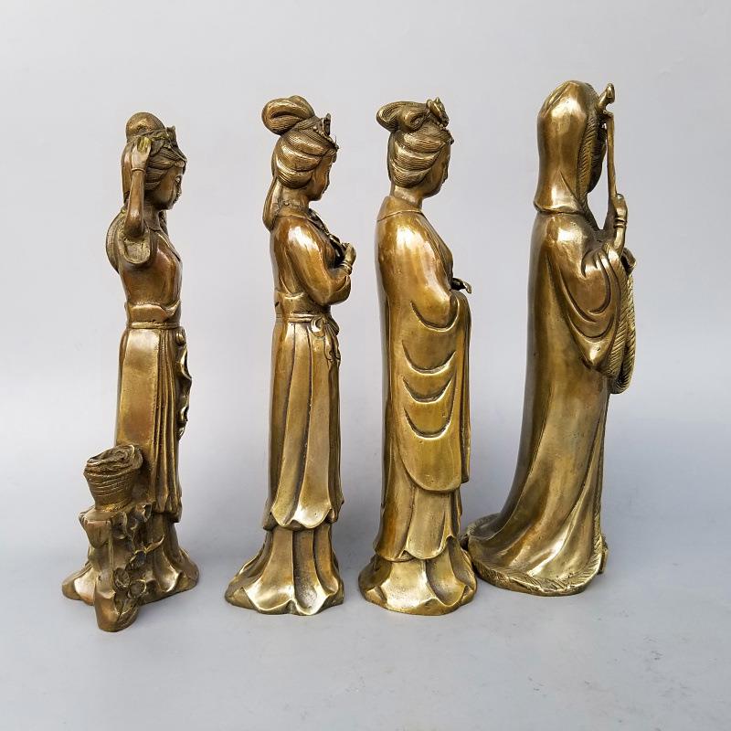 铜四大美女铜像王昭君杨玉环貂蝉西施铜器铜雕工艺品摆件