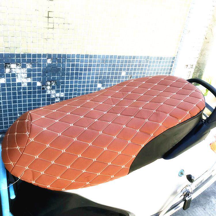 摩托车冬季保暖坐垫适用雅迪台铃电动车皮革防滑绣花复合海绵座套