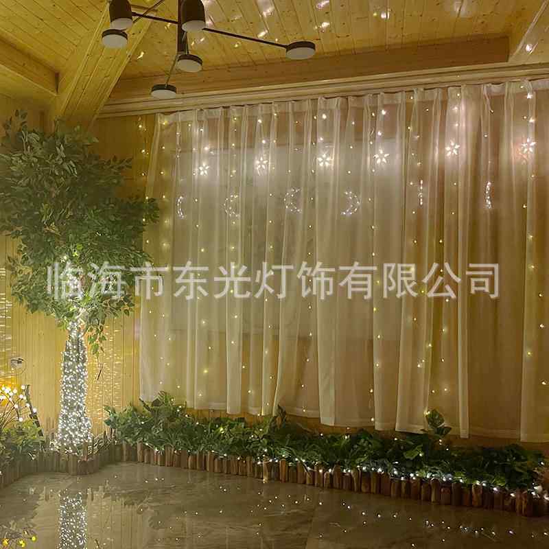 LED铜线窗帘灯寝室房间装饰彩灯窗帘挂饰usb遥控灯串少女心氛围灯