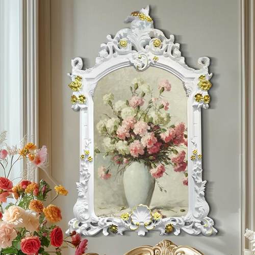 欧式古雕花油画框相片框画异复UMN形玄关挂法式相框婚庆圆框形装