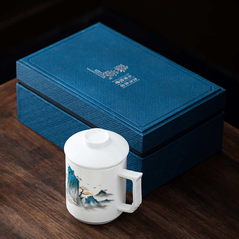 陶瓷办公杯茶水分离过滤茶杯整套臻藏商务活动开业礼品伴手礼