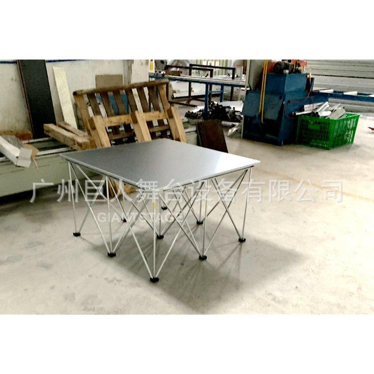简易款拉网式舞台铝合金金属折叠舞台航空箱式活动舞台