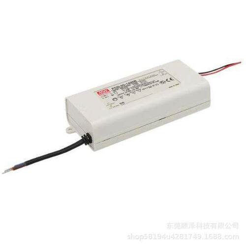 明纬PCD-60-500B/2400B 60W 恒流有PFC塑壳防水可控硅调光LED电源