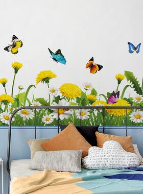 旅康CH27008AB花草茵茵清新美化墙面床头客厅春意鲜花小草蝴蝶贴