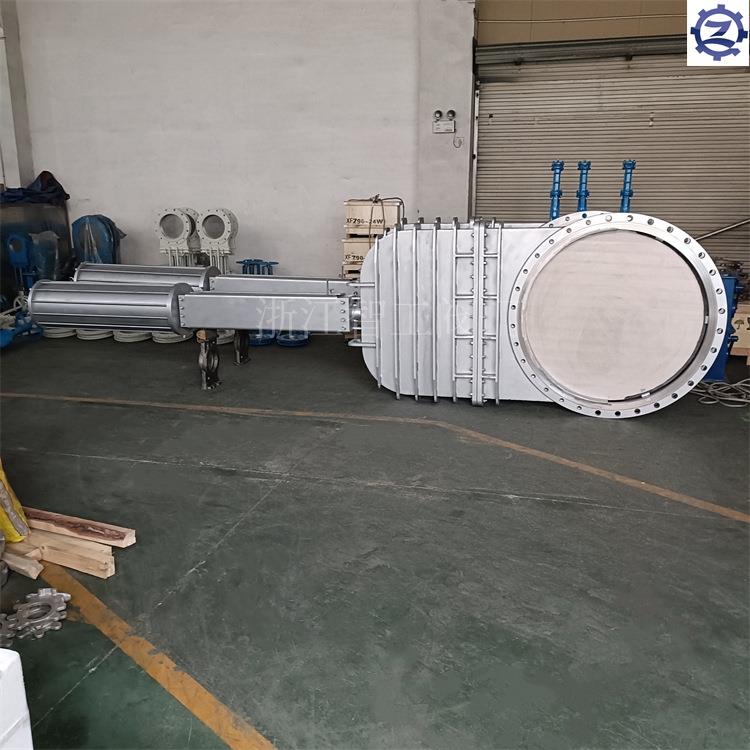 智工气动暗板不锈钢刀闸阀DMZ67W-10PDN1200全密闭插板阀