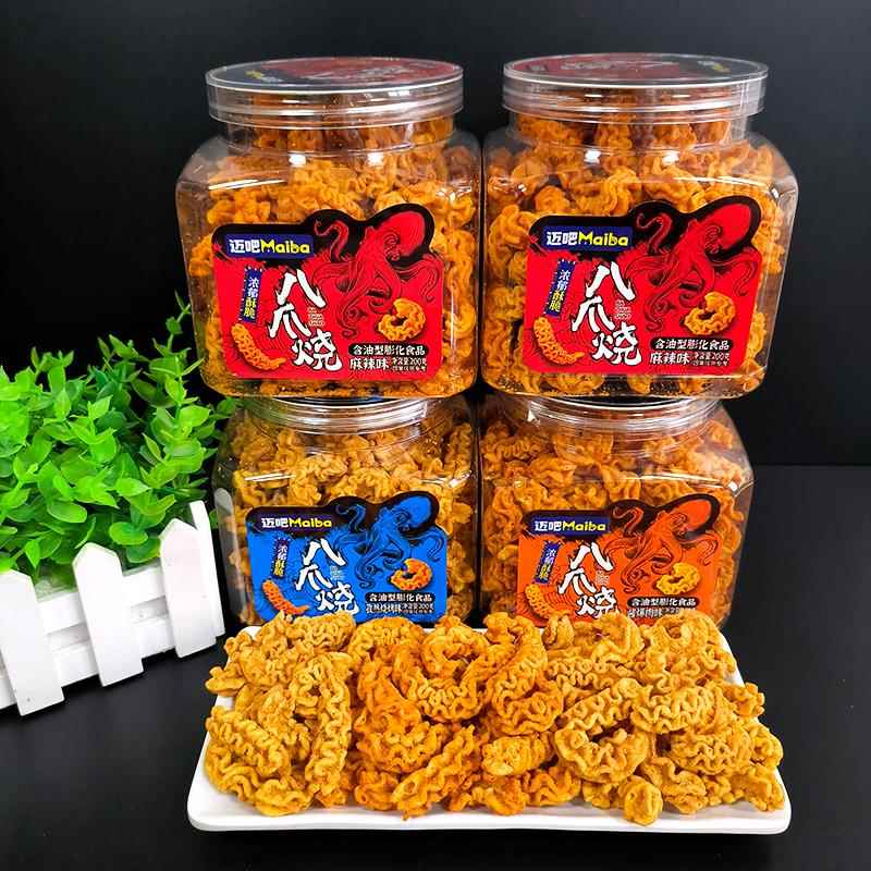 迈吧八爪烧200g锅巴网红爆款吃货零食小吃怀旧休闲食品桶装大容量