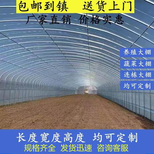 大棚钢管骨架种植蔬菜花卉养殖鸡羊大棚连联体椭圆管全套温室大棚