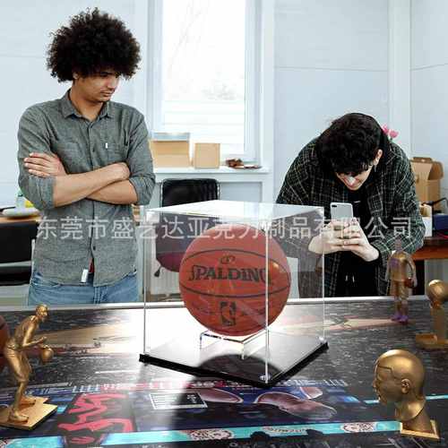 亚克力橄榄球展示盒可拆装足球棒球收纳架防尘储物盒篮球收藏展示