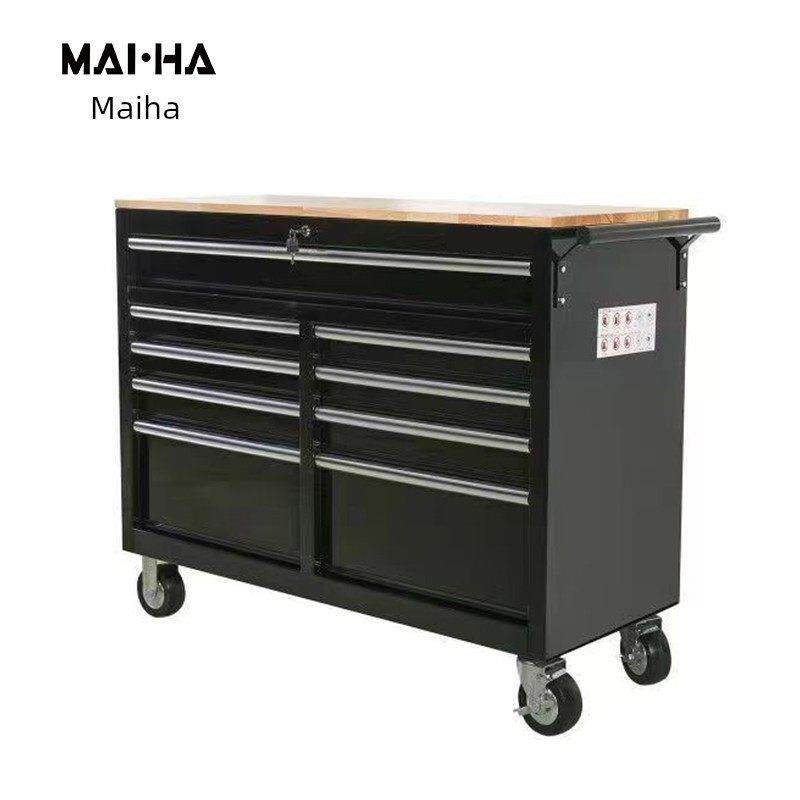 麦哈欧美新款重型工具箱车间汽修维修多功能手推车46寸移动工作台