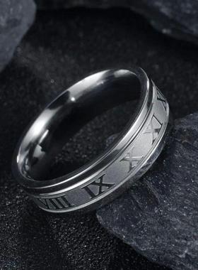 Vintage Roman Numberss Ring Temperament Fashion 6mm Width St