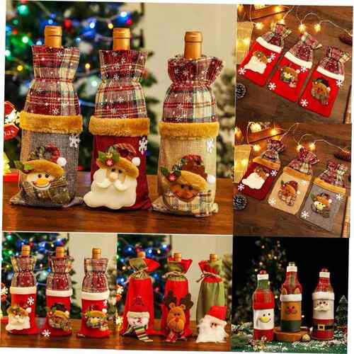 Christmas wine set wine bottle set Santa Snowman Elk 酒瓶套