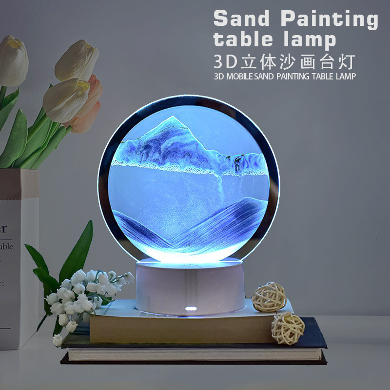 床头灯流沙小夜摆件动态小夜灯