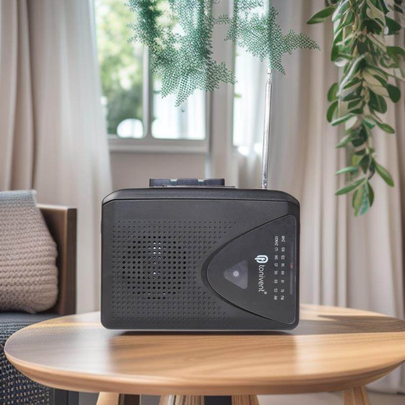 怀旧款立体声磁带机FM/AM收音机带外放喇叭