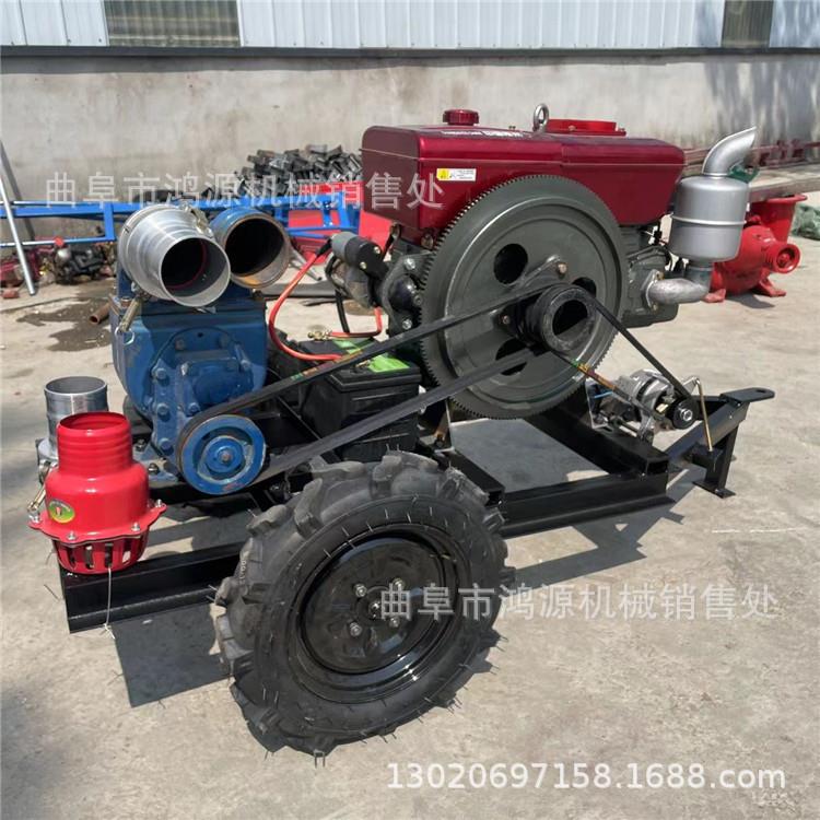 手推式3寸抽粪泵移动拖车式款抽污水机粪便处理机