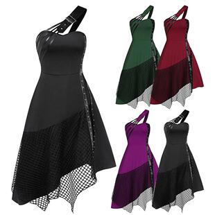 with lace and backless shoulder dress sloping Women