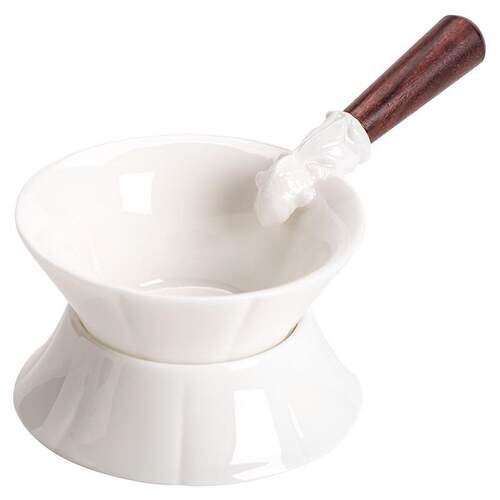 茶滤高密茶滤全白瓷一体茶叶过滤器功夫茶具配件手柄茶漏