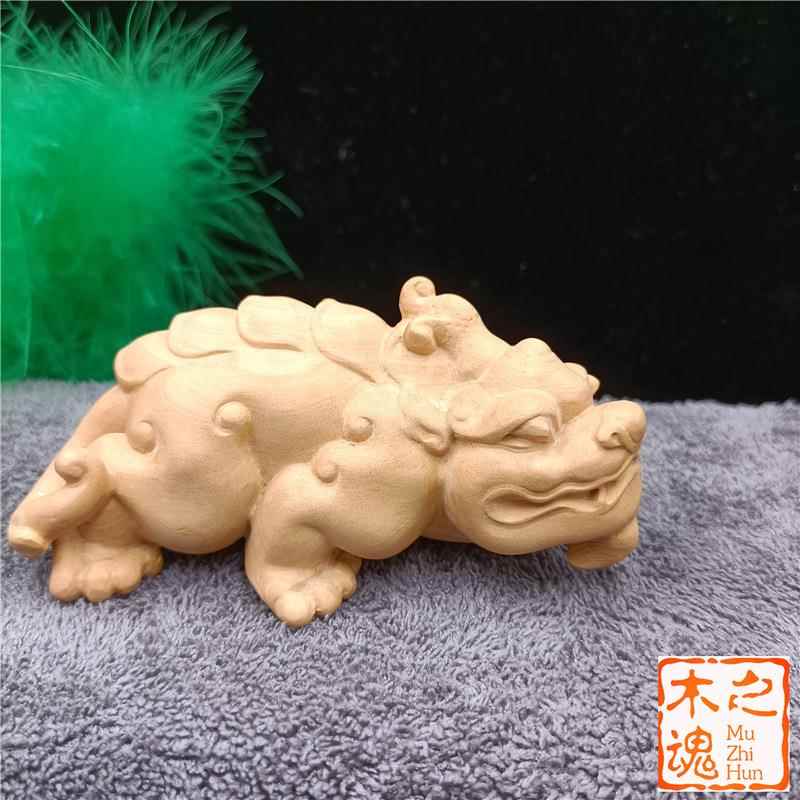 黄杨木摆件手件招财貔貅汽挂件把玩把茶宠车雕NND文玩神兽工艺品