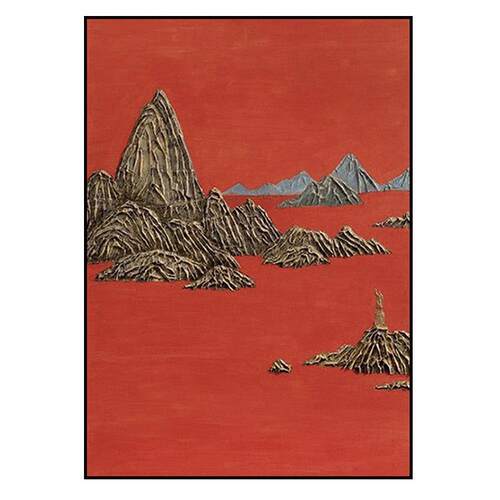 大芬村油画纯手绘金山银山玄关装饰画现代轻奢客厅背景墙挂画