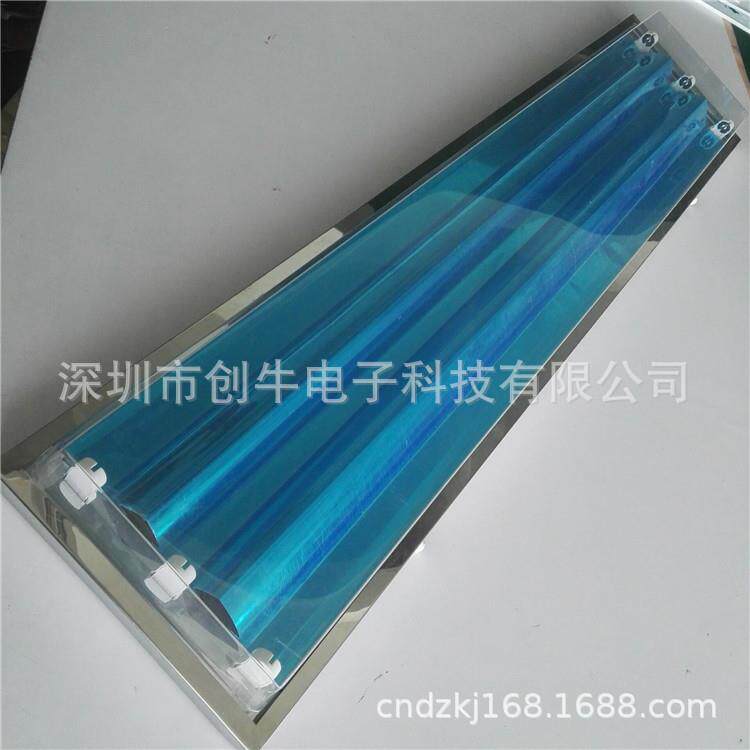 3*36W吸顶式净化灯盘 T8透明罩净化灯 明装不锈钢直边净化灯