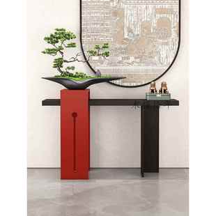 新中式艺术玄关台入户实木玄关桌古典风端景柜供桌简约靠墙长条案