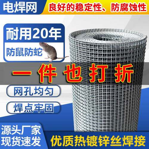 小孔镀锌铁丝网防蛇防鼠防黄鼠狼养鸡围栏阳台防护电焊网养殖网
