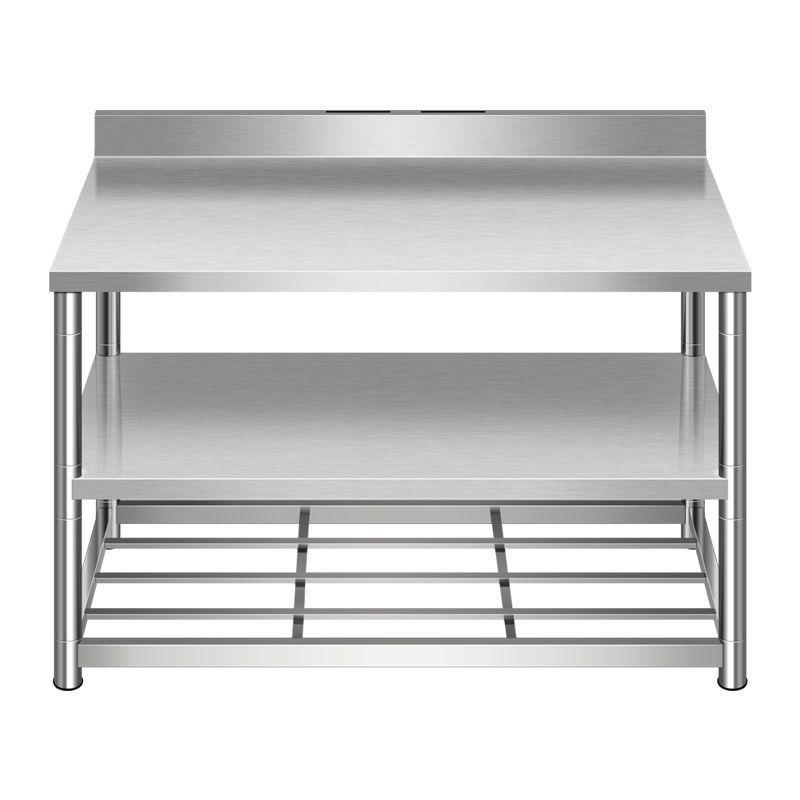 三层架置置厨房操作台加厚厨房物落地收纳物物架置架不锈钢