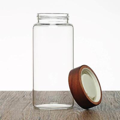 相思木储物罐收纳日用高硼硅透明带盖陈皮罐玻璃储物罐密封玻璃罐