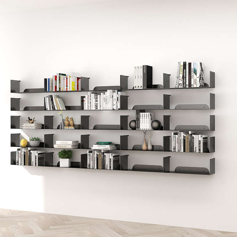 北欧铁艺墙上置物架书架壁挂架简约创意卧室客厅隔板装饰架子金属