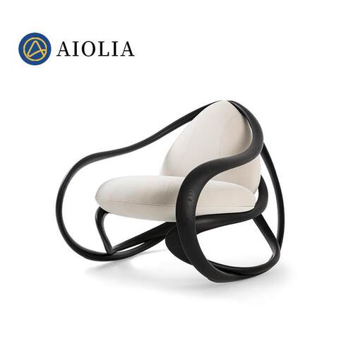 【折扣价】BJ-2N单人沙发椅懒人网红款实木靠背摇摇椅阳台居家休