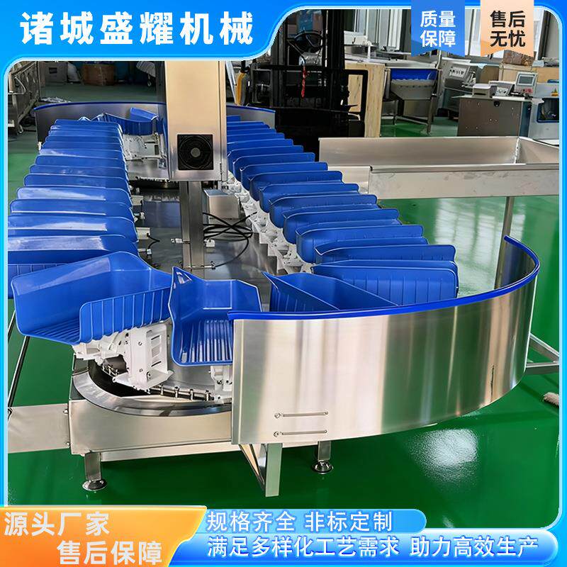 富平柿饼大小分选机 鸡爪重量分拣机 料盒式鸡腿称重分选称盛耀