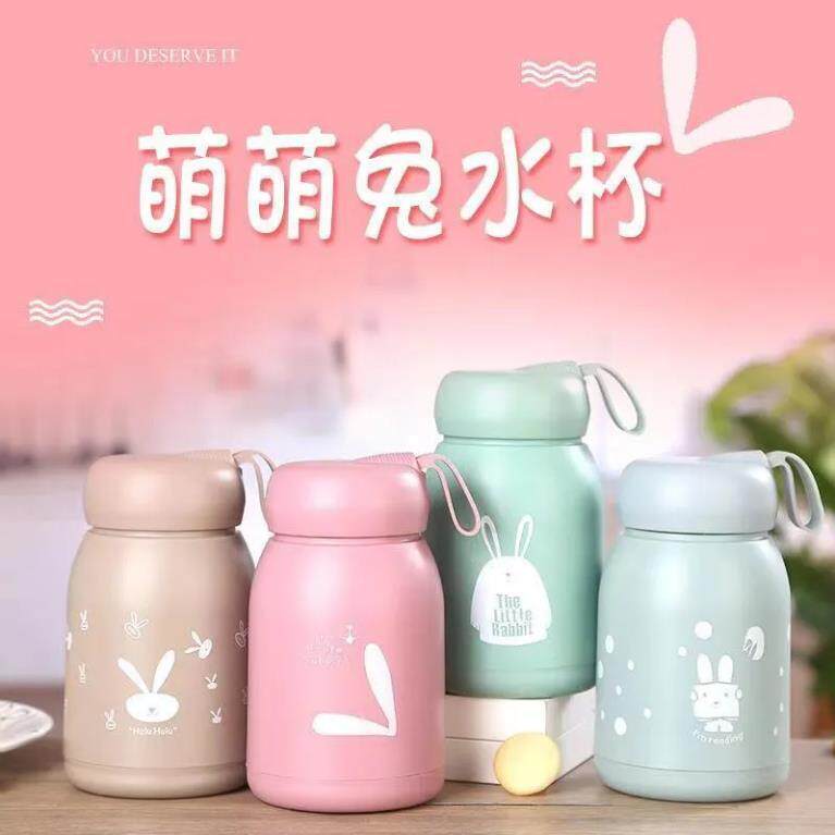 兔玻璃杯pp硅胶创意卡通双层玻璃水杯萌兔杯学生可爱杯子双层隔热