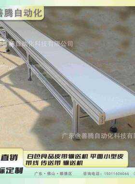 佛山厂家直销白色食品皮带输送机平面小型皮带线传送带输送机