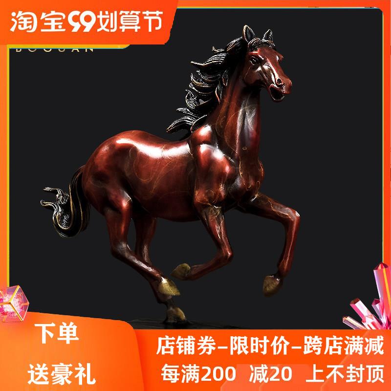 全铜马客厅摆件招财家居装饰 新中式艺术风格 纯手工表面工艺